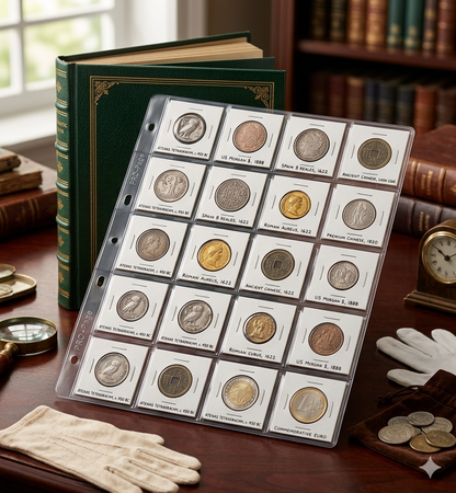 Hojas para Monedas Encartonadas x20 – Capacidad y Calidad Premium