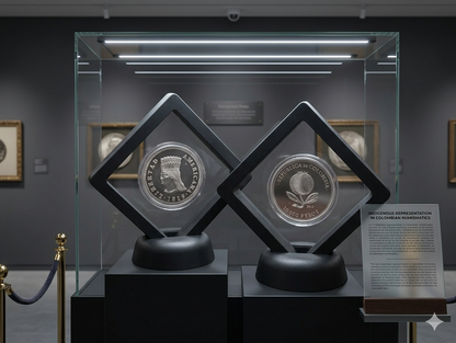 Moneda Bicentenario Conmemorativa en Marco Flotante Negro de Lujo