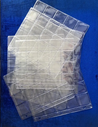 Hojas con Bolsillo o Solapa para Coleccionar Monedas x20  Excelente Calidad