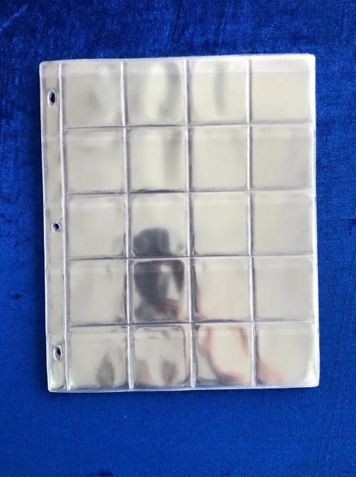 Hojas con Bolsillo o Solapa para Coleccionar Monedas x20  Excelente Calidad