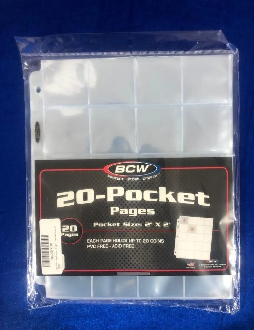 Hojas BCW USA para Monedas en Cartón (x20) – Organización y Protección Premium