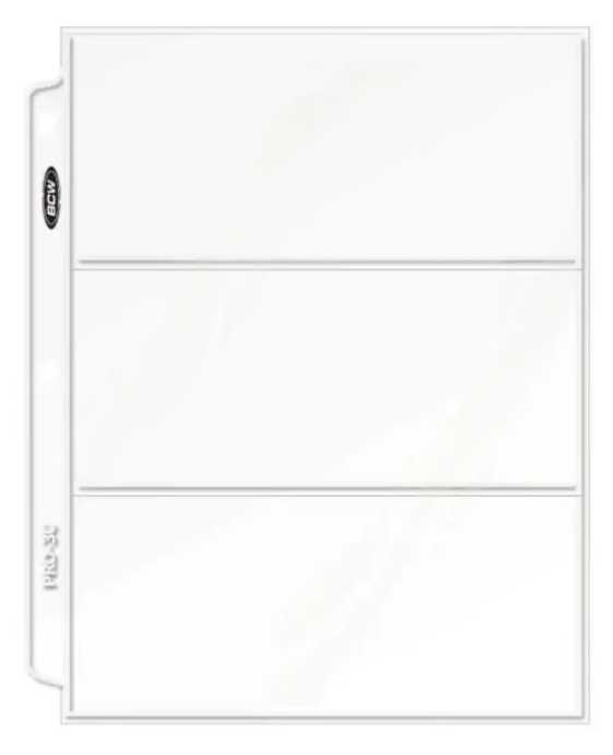 Hojas Bcw Para Albumes De Billetes 3 Compartimentos X 20 Ud