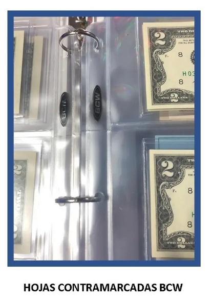 Hojas Bcw Para Albumes De Billetes 3 Compartimentos X 20 Ud