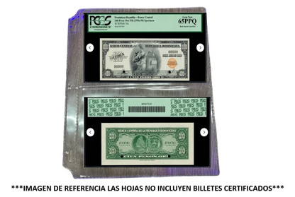 Hojas para Billetes Certificados 2 Espacios X 20 Uds Calidad Excelente
