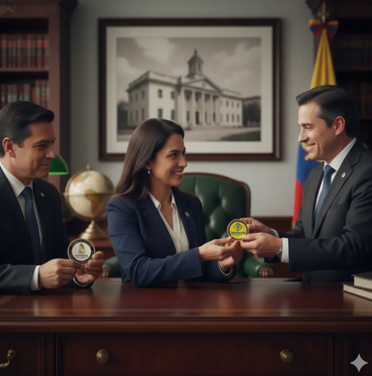 Moneda Conmemorativa Procuraduría General Nación Marco Flotante Blanco de Lujo