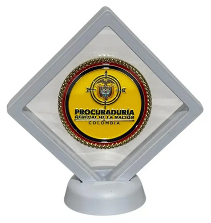 Moneda Conmemorativa Procuraduría General Nación Marco Flotante Blanco de Lujo