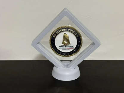 Moneda Conmemorativa Procuraduría General Nación Marco Flotante Blanco de Lujo