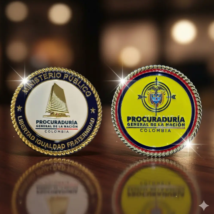 Moneda Conmemorativa Procuraduría General Nación Caja de Terciopelo Negro de Lujo