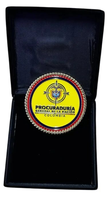 Moneda Conmemorativa Procuraduría General Nación Caja de Terciopelo Negro de Lujo