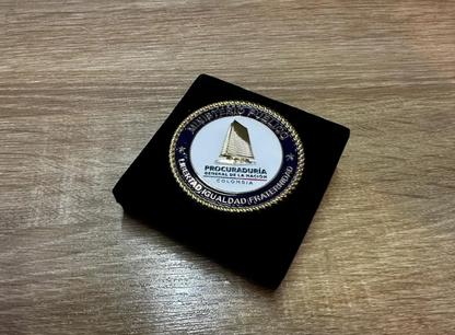 Moneda Conmemorativa Procuraduría General Nación Caja de Terciopelo Negro de Lujo