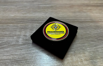 Moneda Conmemorativa Procuraduría General Nación Caja de Terciopelo Negro de Lujo