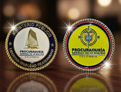 Moneda Conmemorativa Procuraduría General Nación Caja Roja de Lujo