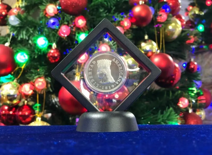 Moneda Bicentenario Conmemorativa en Marco Flotante Negro de Lujo