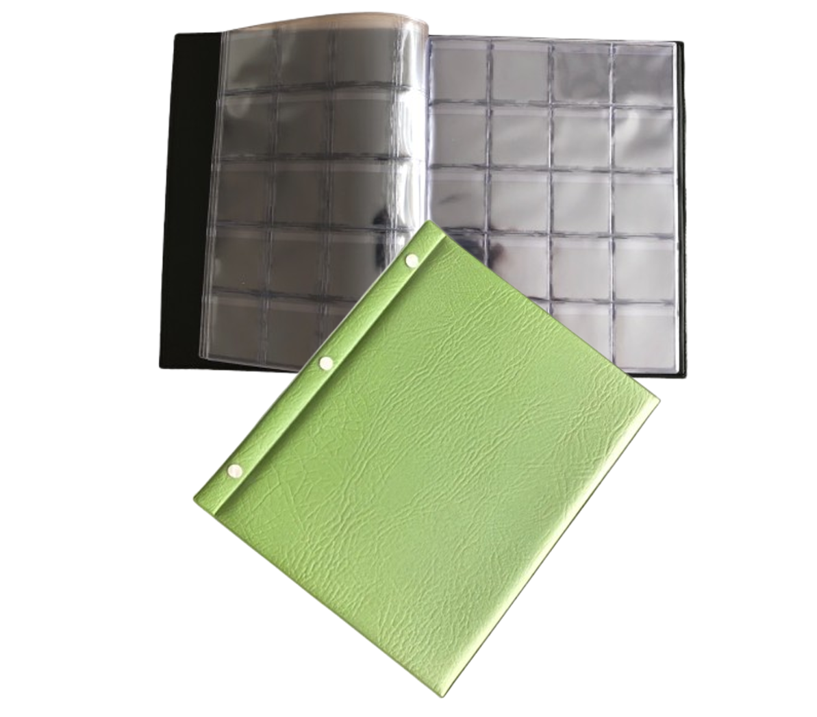 Album Para 60 Billetes y 200 Monedas Excelente Calidad Color Verde