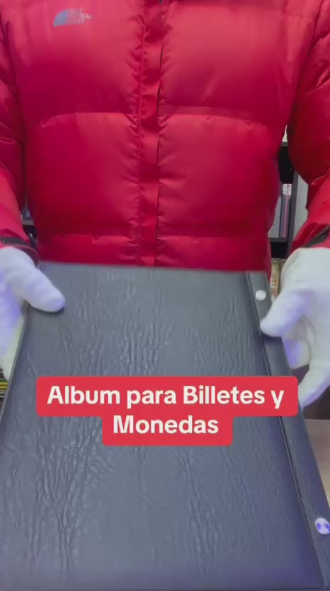 Album Para 60 Billetes y 200 Monedas Excelente Calidad Azul Oscuro