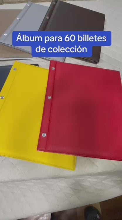 Album para 60 Billetes de Colección 20 Hojas  Color Caé Oscuro